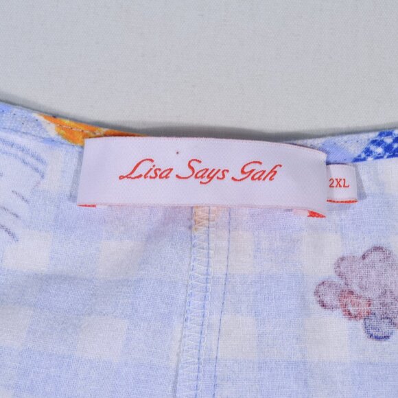 NWT LISA SAYS GAH MAEVE MIDI SKIRT, PICNIC, 2XL - Picture 6 of 13